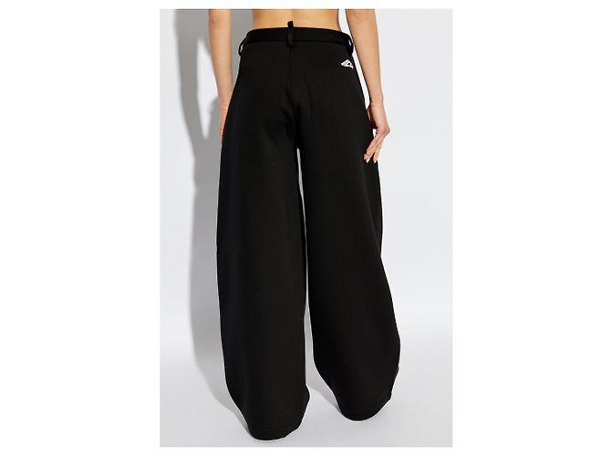 Pantaloni wide-leg neri Dsquared2 in cotone - vista 4