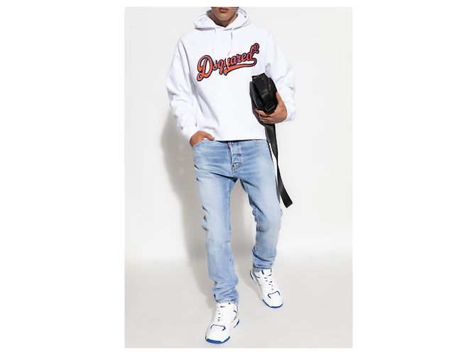 Dsquared2 Hoodie weiß aus Baumwolle - Ansicht 2