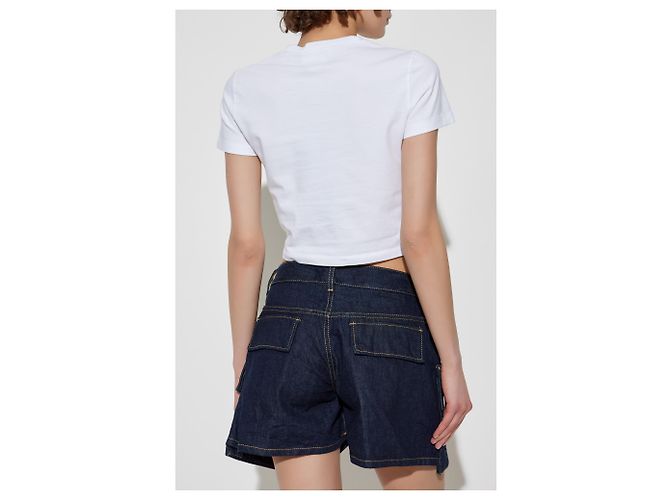 Dsquared2 Cropped T-Shirt mit Logo Weiß Baumwolle - Ansicht 4