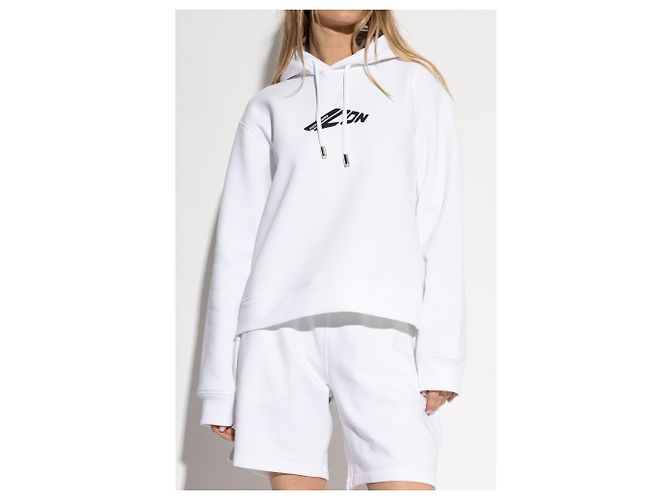 Sudadera con capucha blanca Dsquared2 de algodón - vista 3