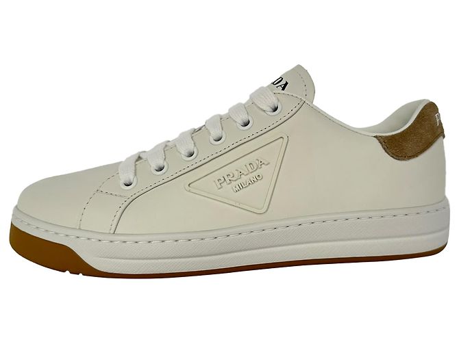 Sneakers basse Prada Logo in pelle bianca - vista 13