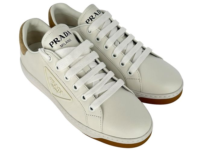 Sneakers basse Prada Logo in pelle bianca - vista 18