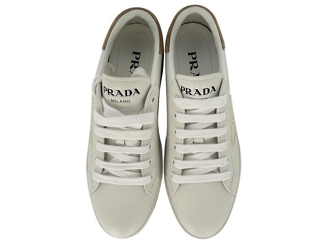 Sneakers basse Prada Logo in pelle bianca - vista 19