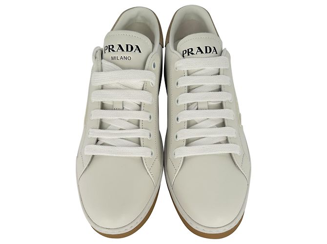 Sneakers basse Prada Logo in pelle bianca - vista 22