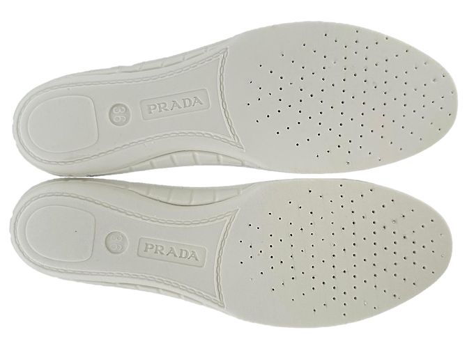 Sneakers basse Prada Logo in pelle bianca - vista 7