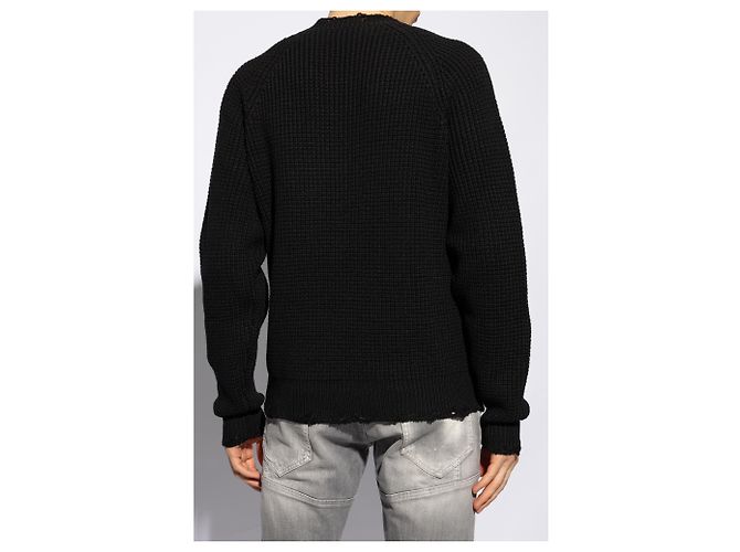 Pull en laine noir à torsades Dsquared2 - vue 4