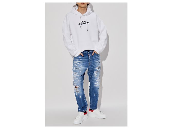 Dsquared2 Hoodie aus weißer Baumwolle mit Logo - Ansicht 2