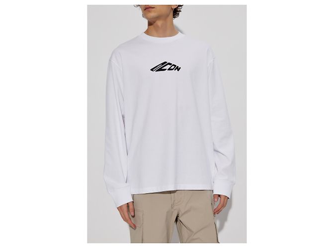 T-shirt a maniche lunghe Dsquared2 Icon logo bianca in cotone - vista 3