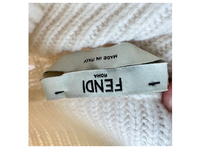 Fendi Color-Block Rollkragenpullover aus beiger Wolle - Ansicht 4