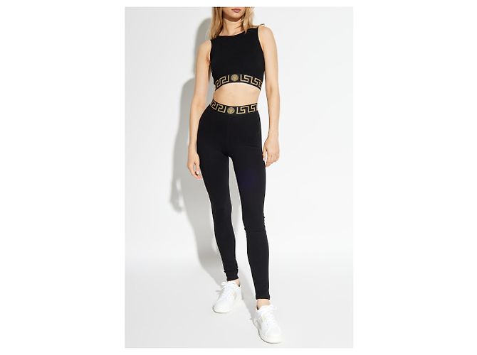 Top senza maniche Versace con logo nero - vista 2