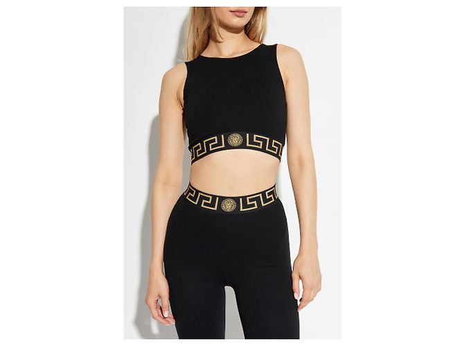 Top senza maniche Versace con logo nero - vista 3