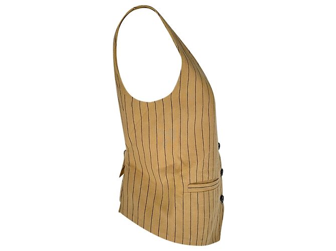 Chaleco a rayas Maje Vilatex en algodón beige - vista 2