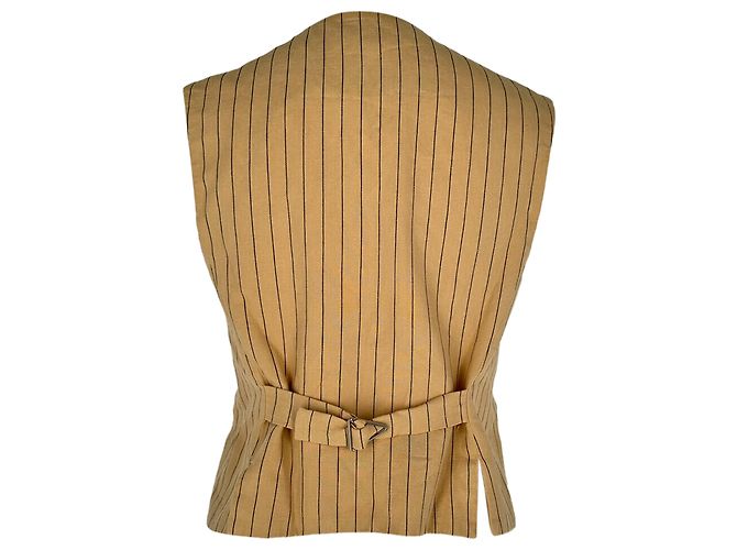 Chaleco a rayas Maje Vilatex en algodón beige - vista 3