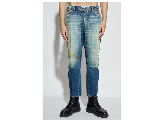 Jeans Big Brother Dsquared2 Fit Carrot Blu Cotone - vista 3