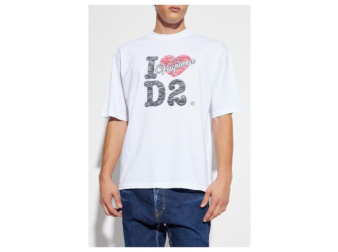 T-shirt in cotone bianca Dsquared2 X Vaquera - vista 3