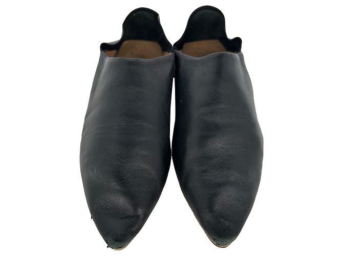 Acne Studios Babouche Slipper aus schwarzem Leder - Ansicht 3