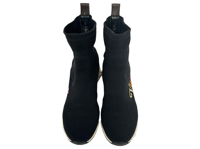 Sneakers Aftergame Louis Vuitton in nylon nero - vista 3