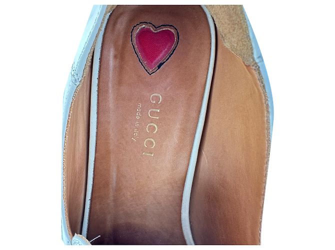 Mocassini Gucci Peyton con perle sintetiche in pelle bianca - vista 10