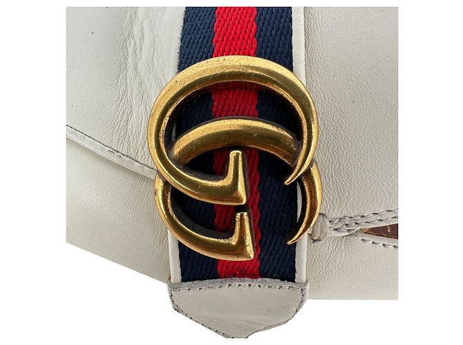 Mocassini Gucci Peyton con perle sintetiche in pelle bianca - vista 8