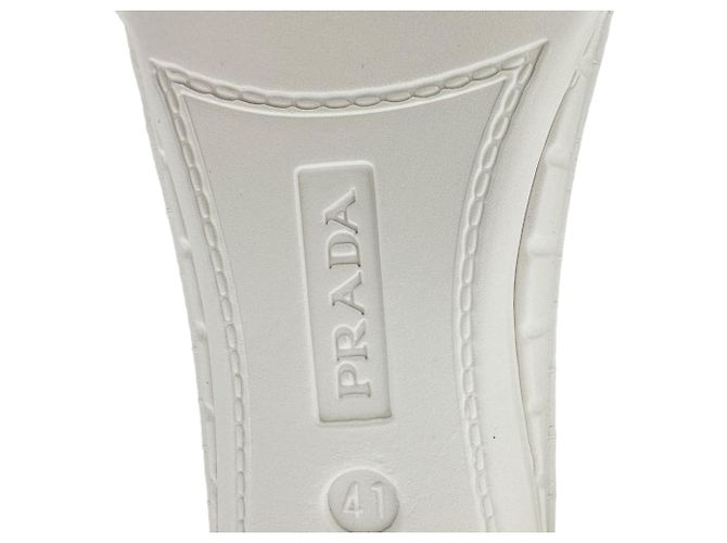 Sneakers basse Prada Logo in pelle bianca - vista 8