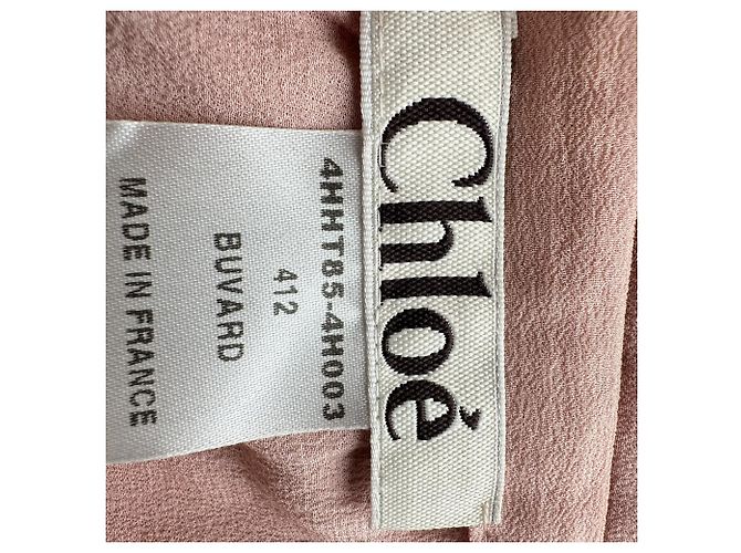Chloé Minirock mit Rüschen und Bindegürtel aus rosa Seide - Ansicht 4