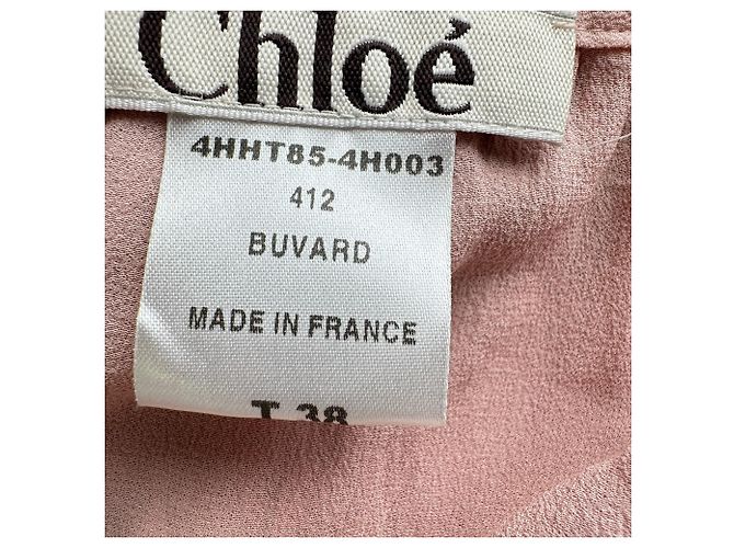 Chloé Minirock mit Rüschen und Bindegürtel aus rosa Seide - Ansicht 5