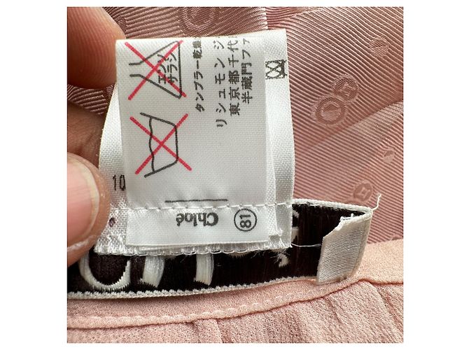 Chloé Minirock mit Rüschen und Bindegürtel aus rosa Seide - Ansicht 7