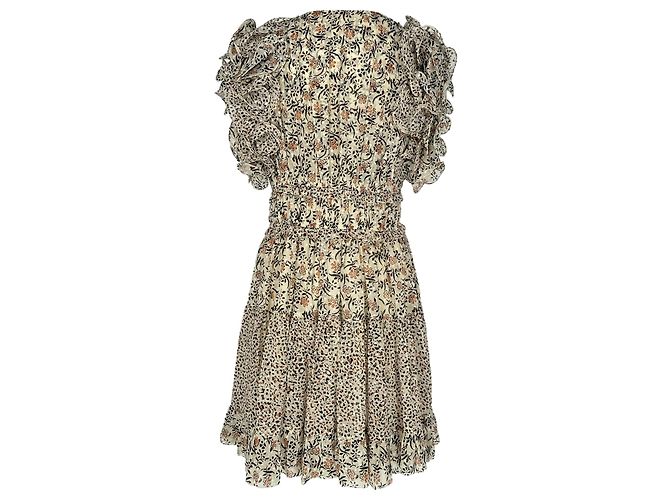 Mini abito con volant Ivy Ulla Johnson in seta multicolore - vista 3