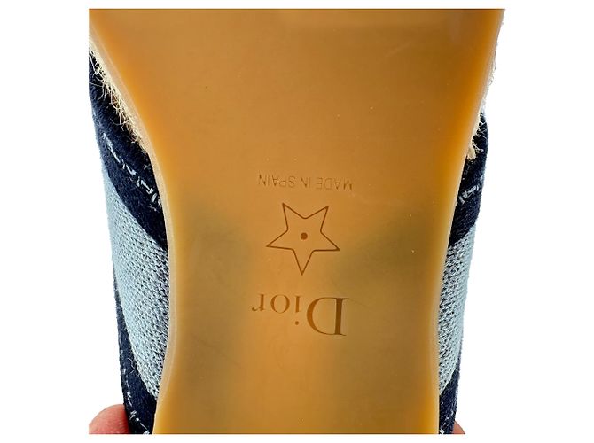 Sandali slide Dior Granville in tela blu - vista 7