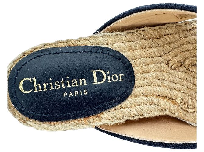 Sandali slide Dior Granville in tela blu - vista 9