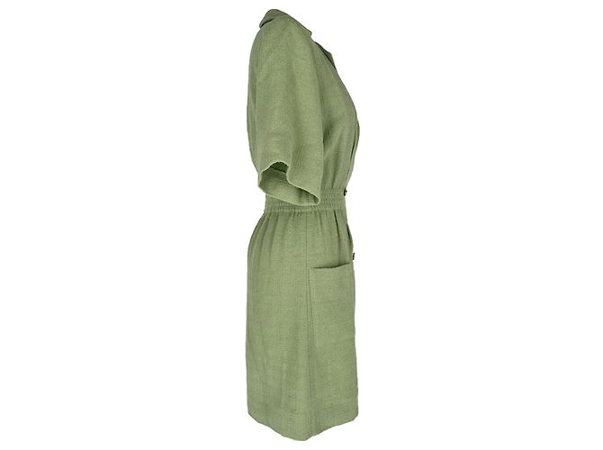 Vestido corto cruzado Sandro en algodón verde - vista 2