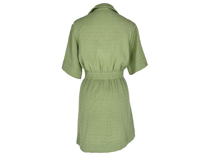 Vestido corto cruzado Sandro en algodón verde - vista 3