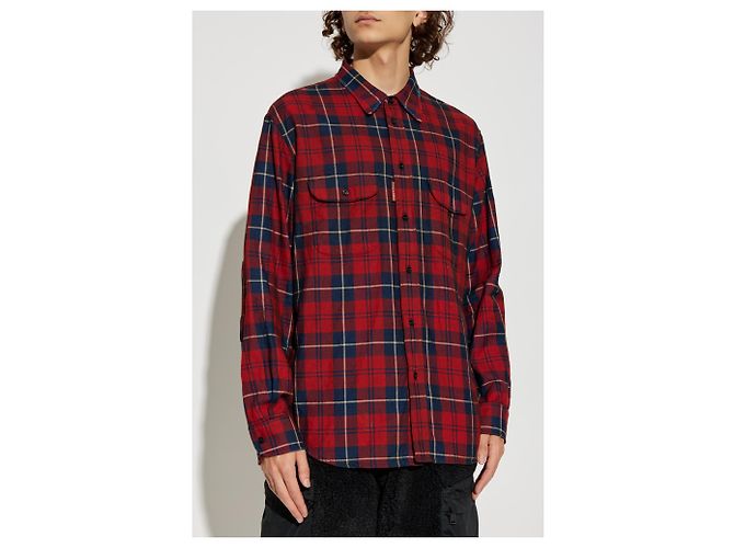 Camicia Dsquared2 a quadri rossa in flanella di cotone - vista 3