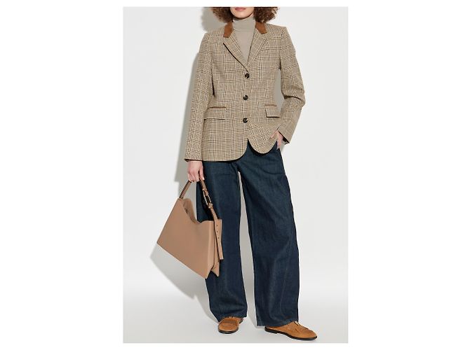 Blazer Rag & Bone de lana con estampado glen check beige y marrón - vista 2