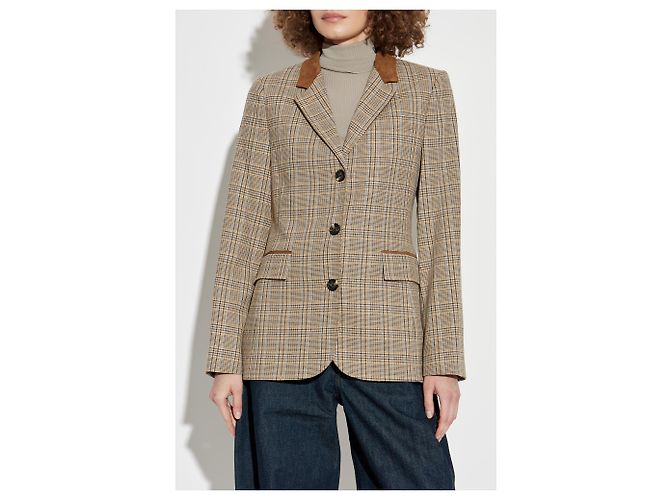 Blazer Rag & Bone de lana con estampado glen check beige y marrón - vista 3