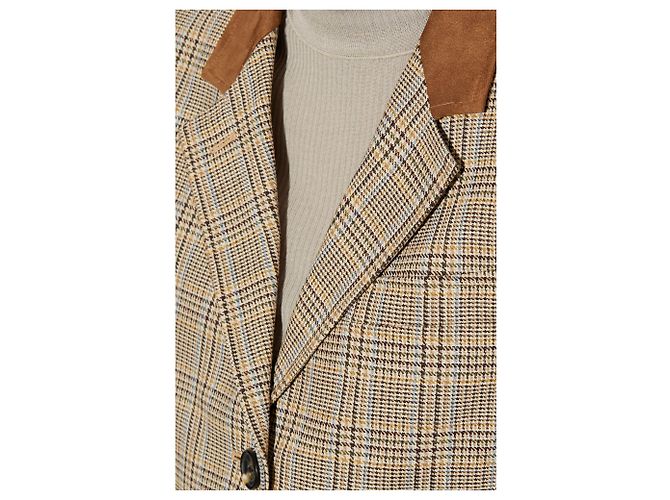 Blazer Rag & Bone de lana con estampado glen check beige y marrón - vista 5