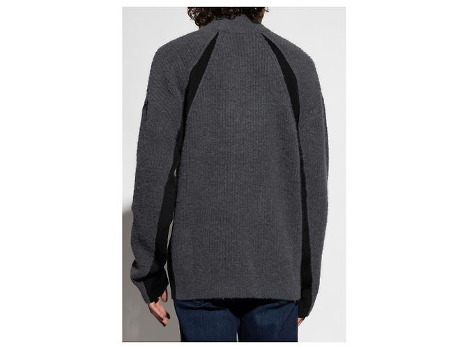 Diesel K-LOLLO-TN Pullover Grau aus Wolle - Ansicht 4