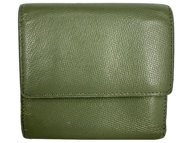Chanel Tri-Fold Compact Wallet in Olive Leather - view 2