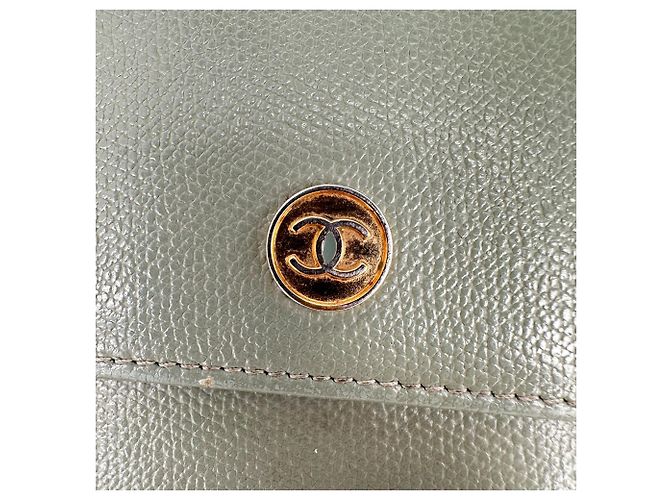 Chanel Tri-Fold Compact Wallet in Olive Leather - view 5