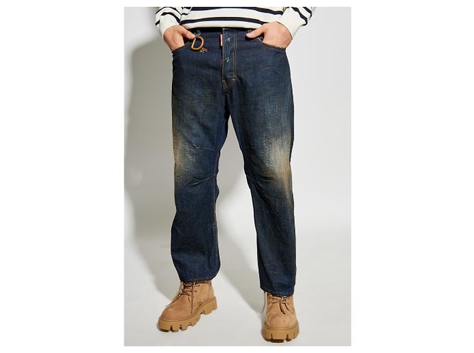 Jeans Kawaii Dsquared2 Blu in cotone taglio carrot - vista 3