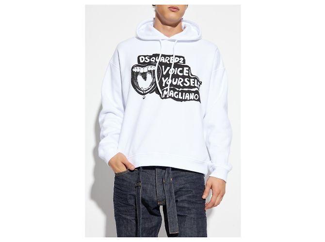 Dsquared2 X MAGLIANO Hoodie aus weißer Baumwolle - Ansicht 3