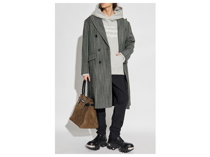 Dsquared2 Grey Wool Double Breasted Coat - view 2