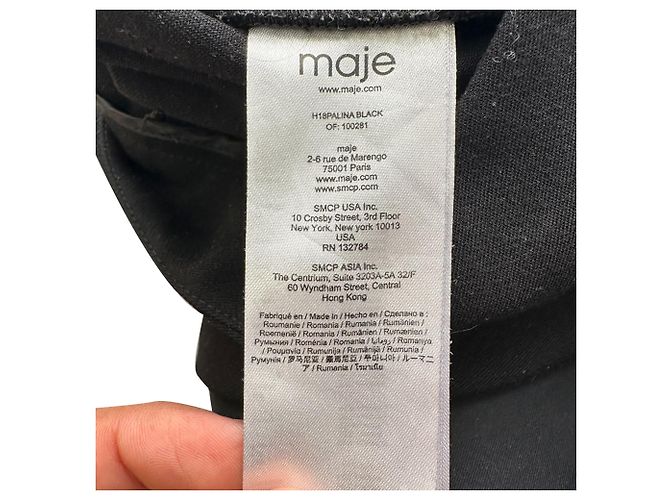 Maje gerade geschnittene Hose aus schwarzem Polyester - Ansicht 6