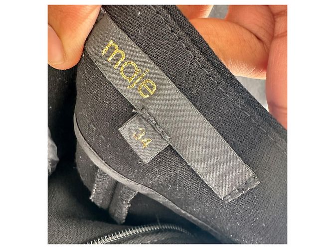 Maje gerade geschnittene Hose aus schwarzem Polyester - Ansicht 8