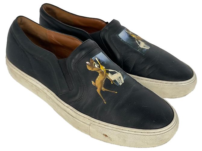 Sneakers Slip-On Givenchy x Disney Bambi in pelle nera - vista 4