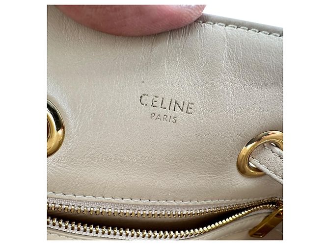 Céline Celine Small C Charm gesteppter Rucksack aus beigem Leder - Ansicht 9