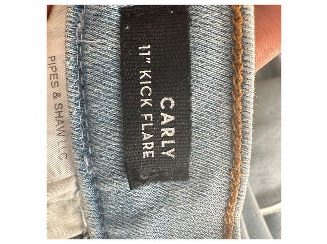 Jeans Veronica Beard Carly 11" Kick Flare en coton bleu clair - vue 11
