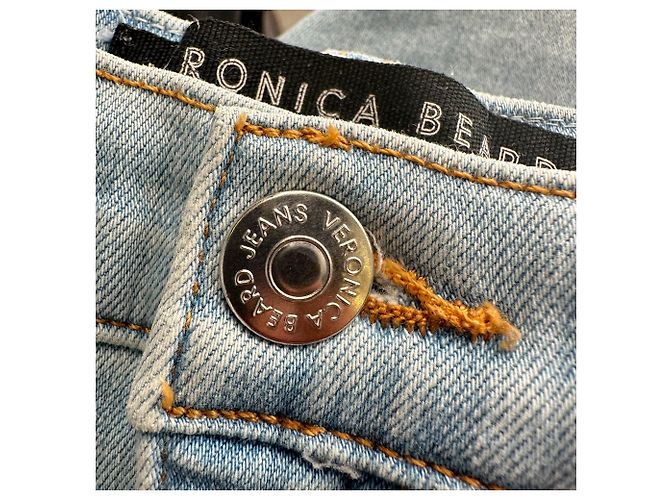 Jeans Veronica Beard Carly 11" Kick Flare en coton bleu clair - vue 4