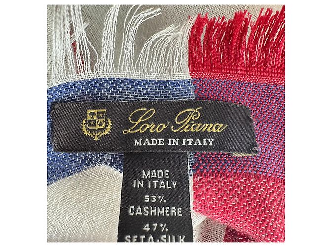 Sciarpa con frange Loro Piana in cashmere bianco - vista 3