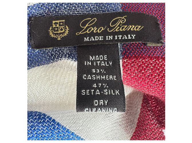 Sciarpa con frange Loro Piana in cashmere bianco - vista 4